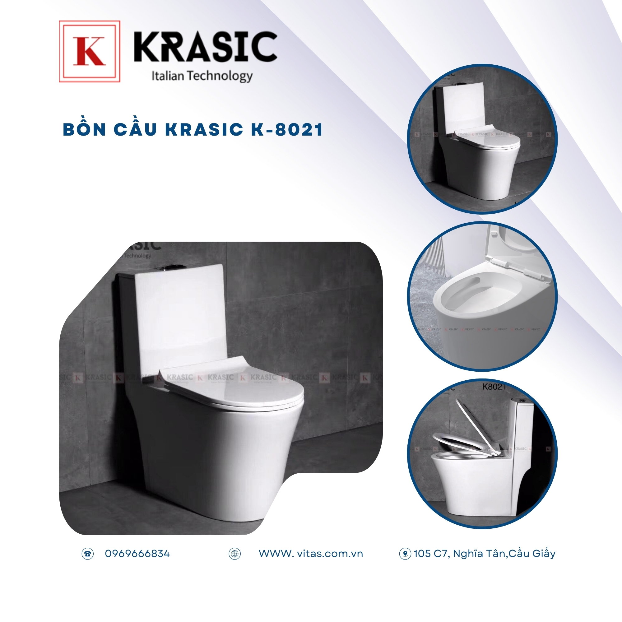 Bồn cầu 1 khối Krasic K-8021