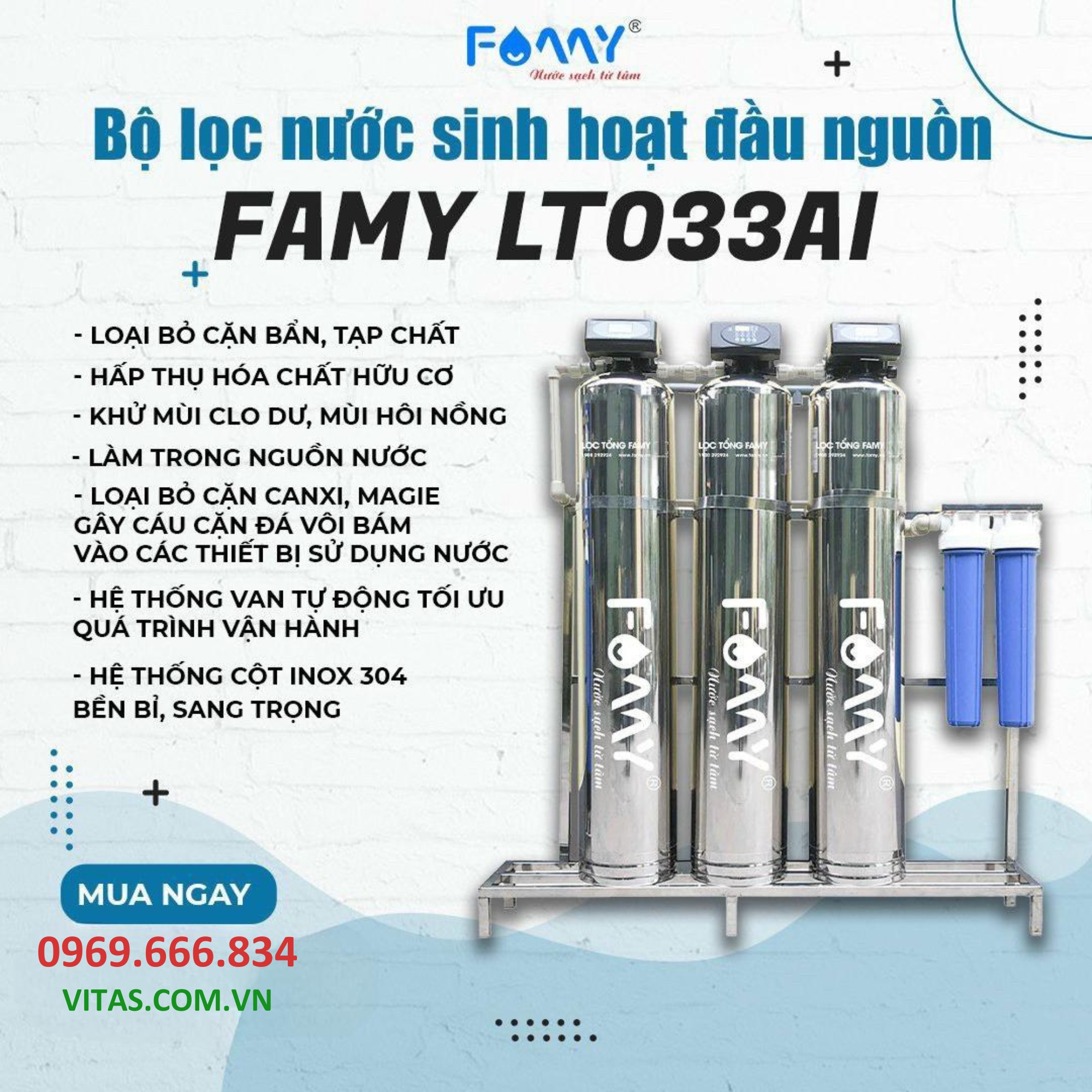 Lọc tổng Famy LT033AI sạch cặn kháng bẩn